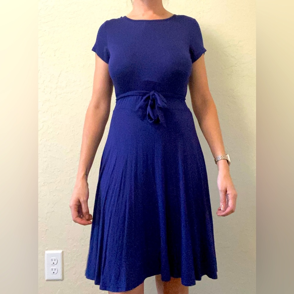 Blue A-line Dress
